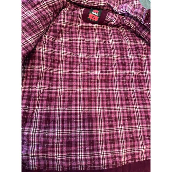 Berne Ladies Maroon Jacket Plaid Lining Snap Closures XL - Picture 4 of 16